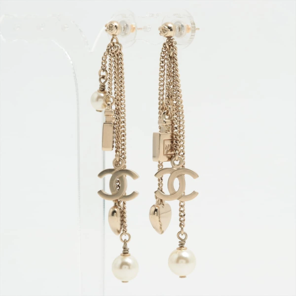 シャネル ココマーク B18B ピアス(両耳用) GP×ラインストーン