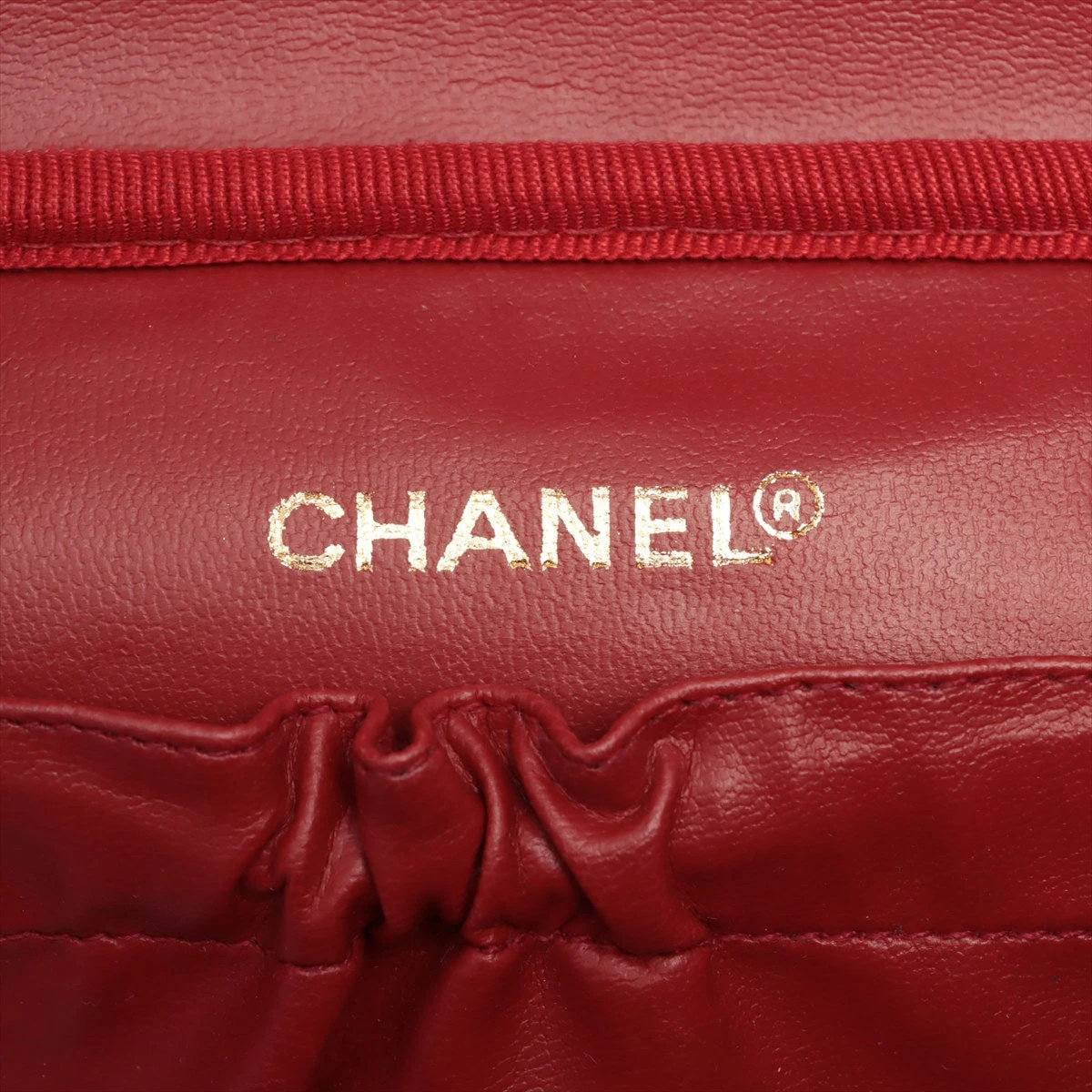 CHANEL バニティバックココマーク　レッド シャネル ココマーク キャビアスキン バニティバッグ レッド