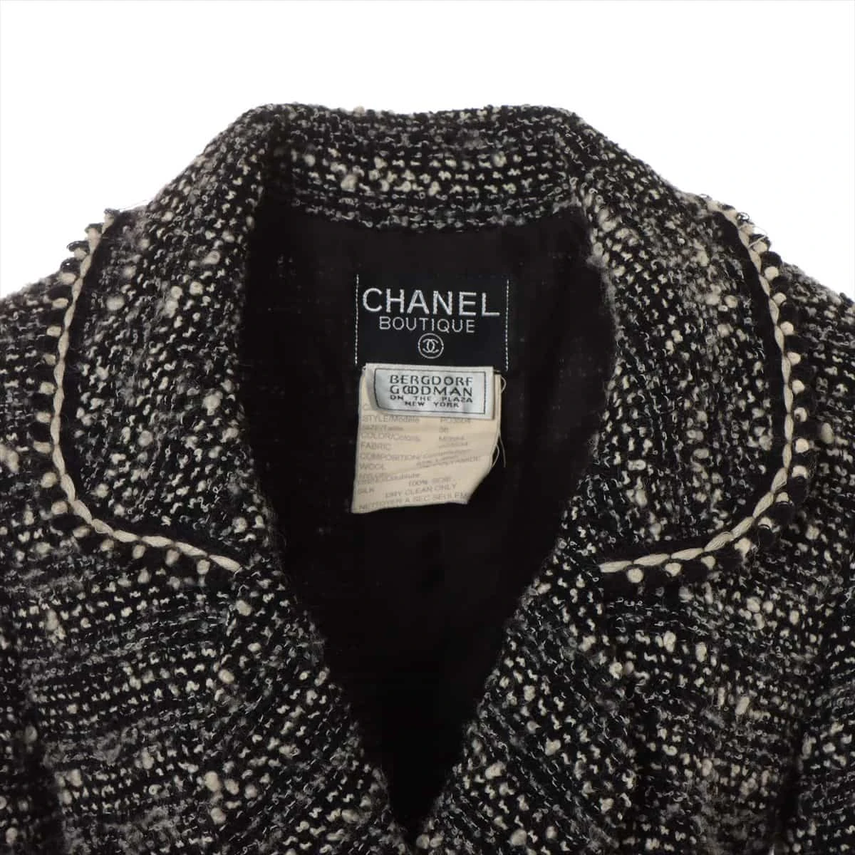 CHANEL テーラードジャケット サイズ36 シャネル ココボタン 94A ウール×ナイロン テーラードジャケット
