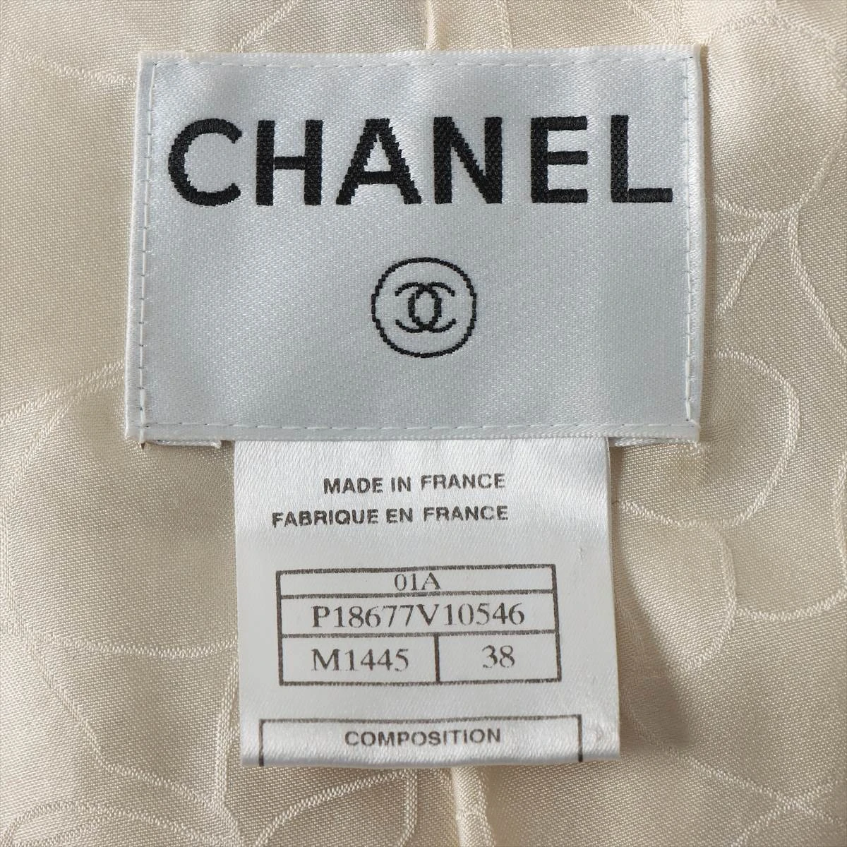 人気モデル✨CHANEL ココボタン　ジャケット　ベージュ　金ボタン シャネル ココボタン 01A ツイード ジャケット 38 レディース