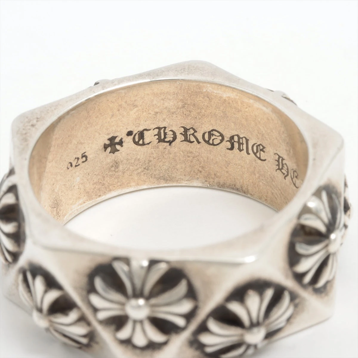 【CHROME HEARTS】シルバー925☆ペンタゴン クロス リング クロムハーツ ペンタゴン CHクロス リング 925 18.0g AP033328