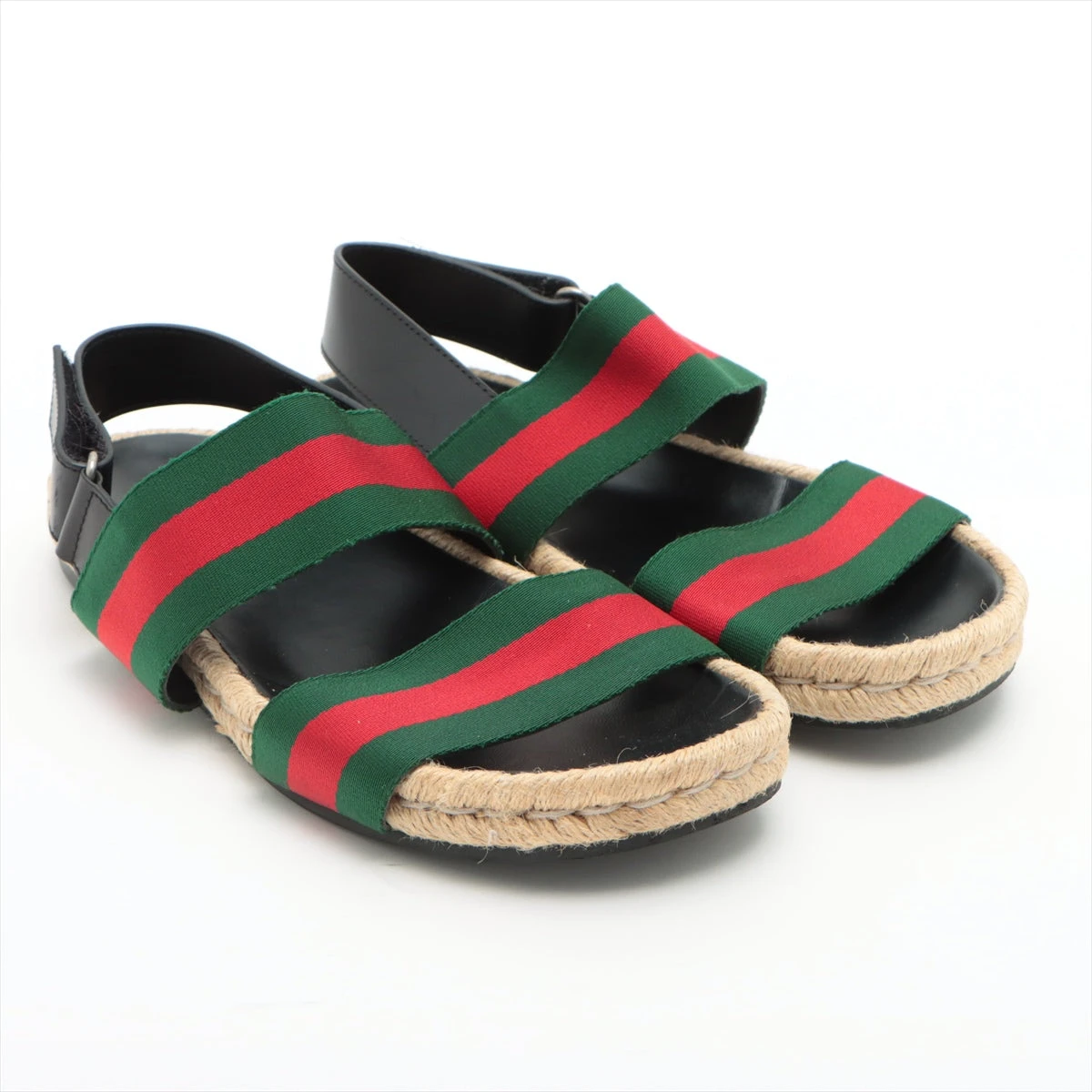 グッチ レザー×ファブリック サンダル 6 メンズ マルチカラー
