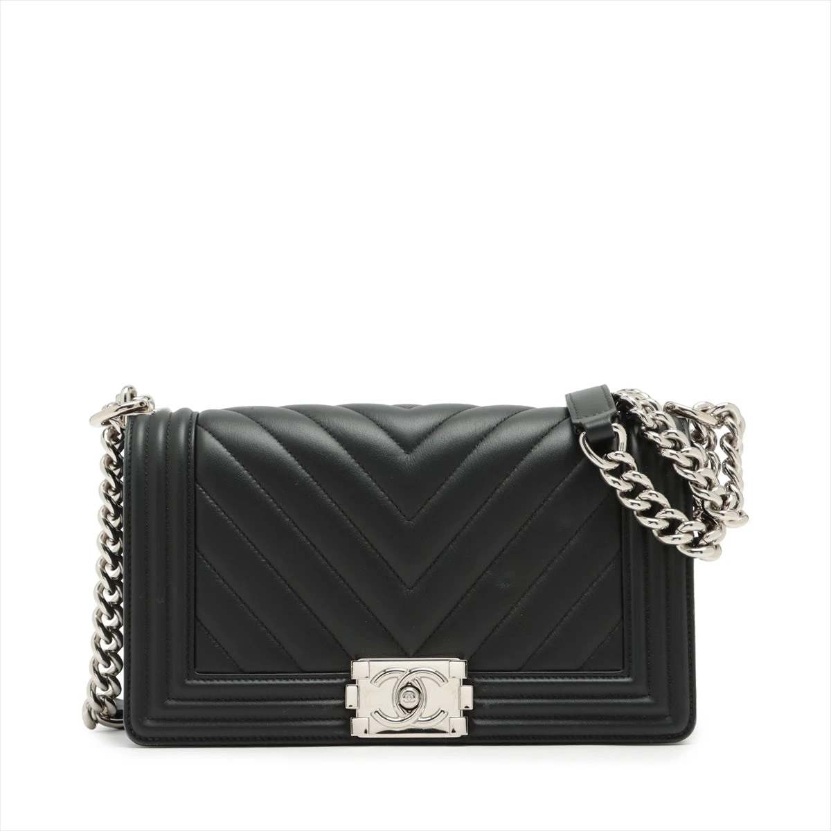 シャネル ボーイシャネル ラムスキン チェーンショルダーバッグ V  