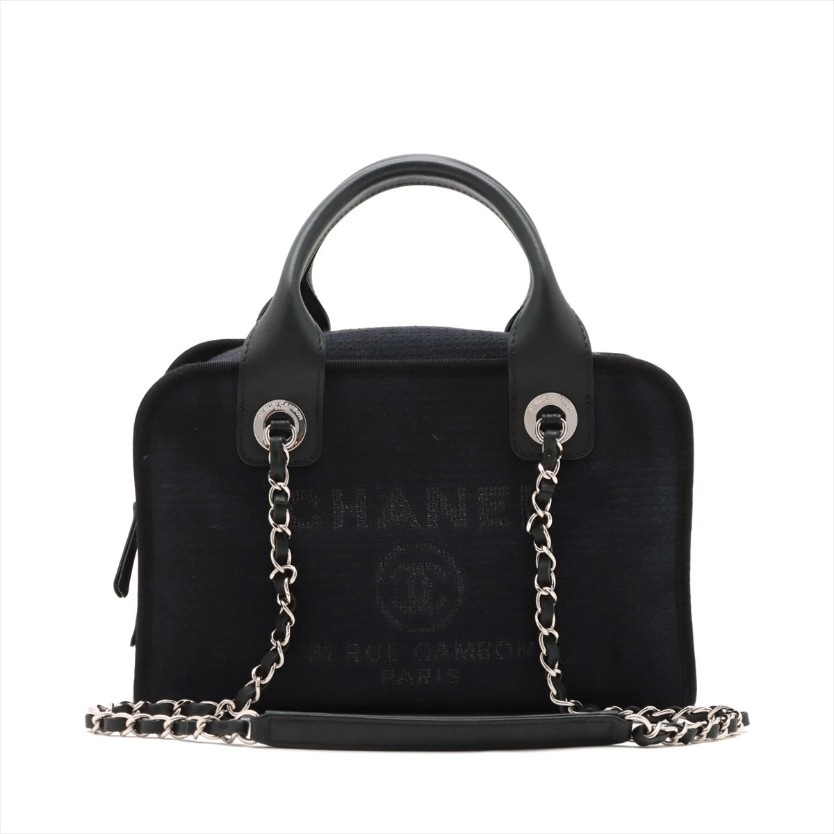 シャネル ドーヴィル キャンバス レザー 2way ショルダーバッグ CHANEL - シャネル CHANEL ドーヴィル 2WAY ボーリングバッグ