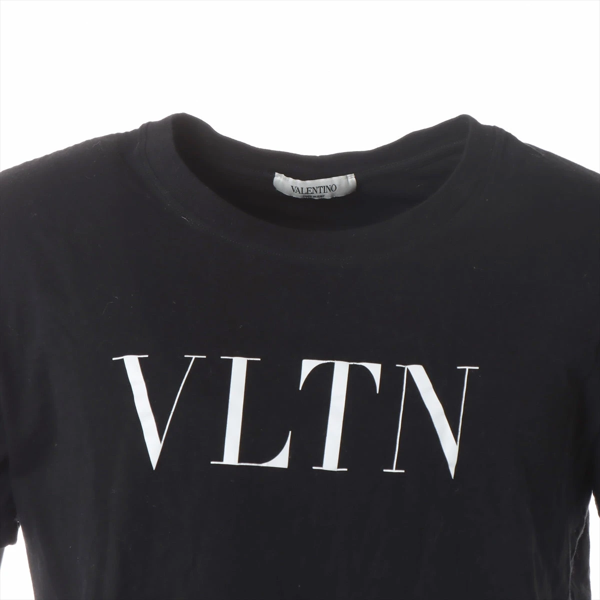 ヴァレンティノ☆VLTNロゴ クルーネック Tシャツ ブラック ヴァレンティノ VLTNロゴ コットン Tシャツ M メンズ ブラック