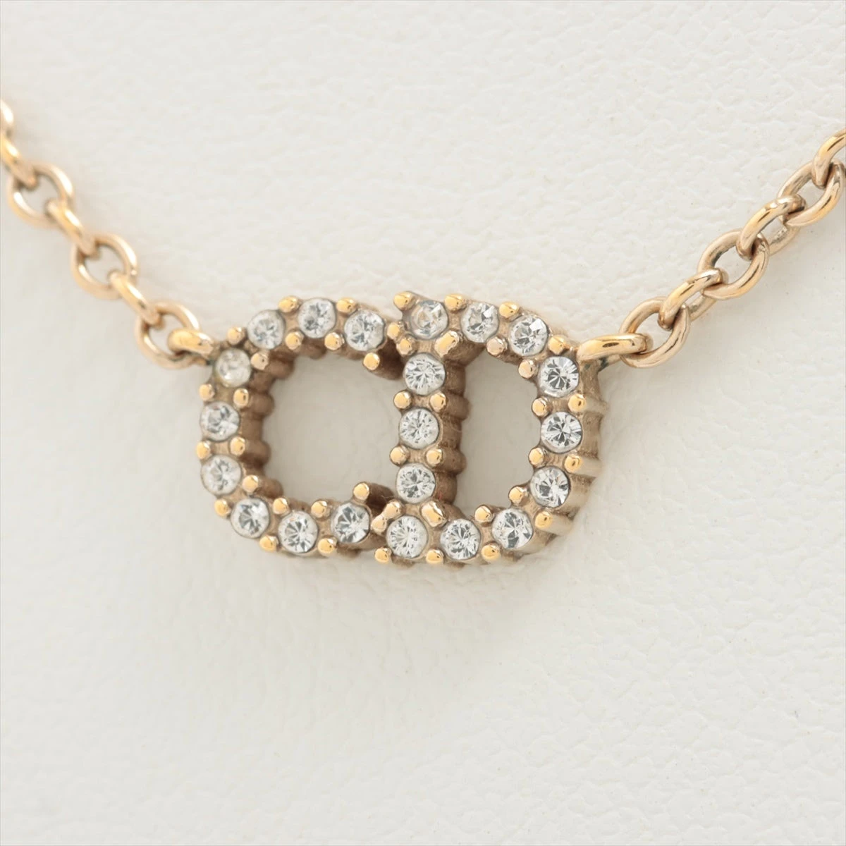 【未使用品】Christian Dior ネックレス CDロゴ GP【美品】 ディオール CDロゴ ネックレス GP×ラインストーン ゴールド A1896563