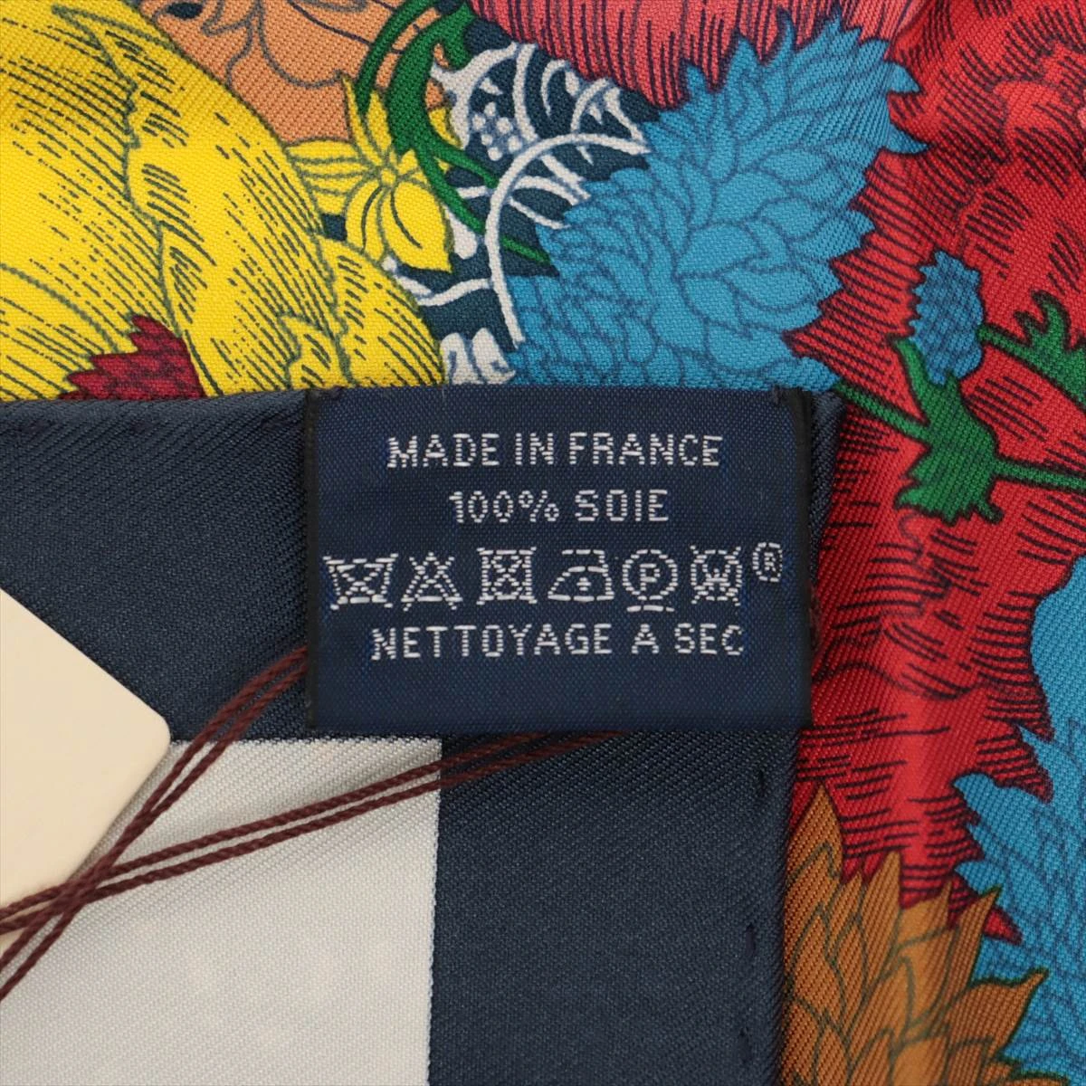 HERMES エルメス カレ45 H ロゴ ブルー ネイビー シルク スカーフ