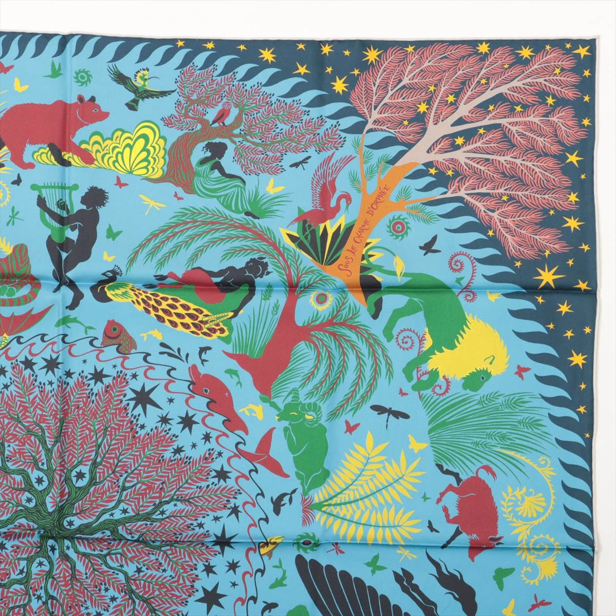 エルメス スカーフ シルク ブルー カレ90 ダブルフェイス le