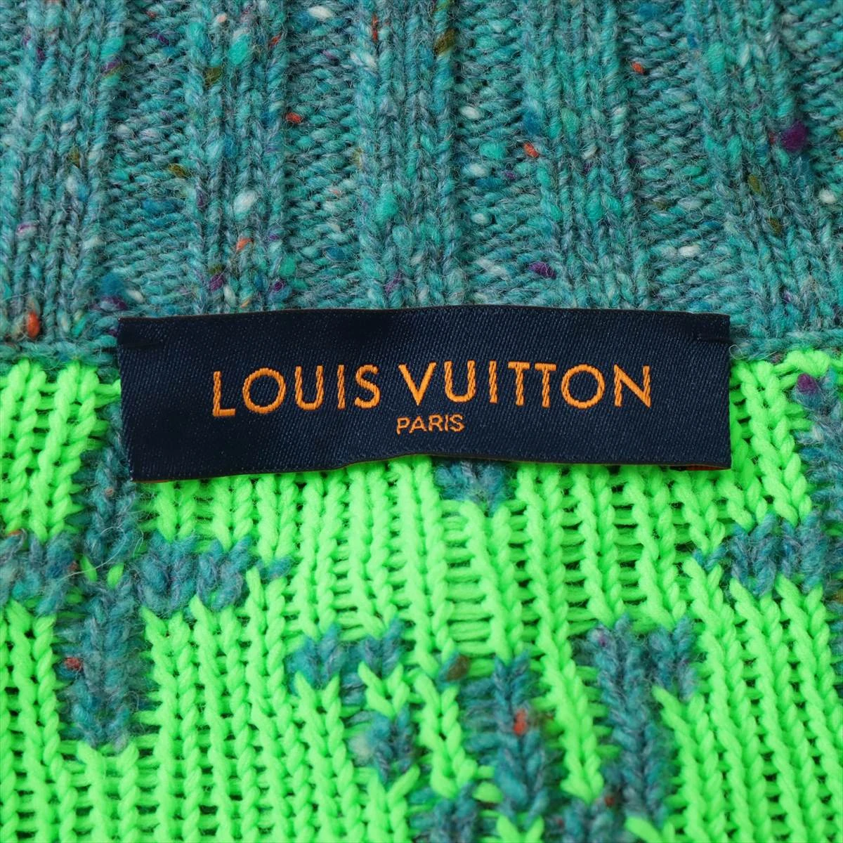 Louis Vuitton モノグラム　シグネチャー　ニット　カーディガン ルイヴィトン ニットカーディガン SIZE XL ネイビー×オレンジ