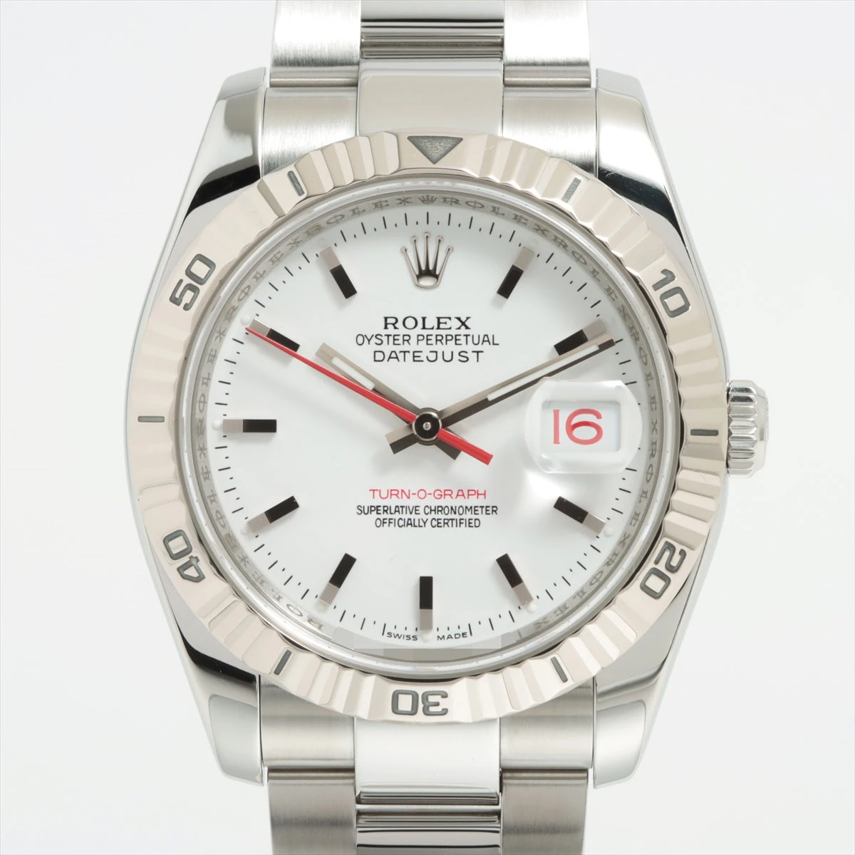 ロレックス デイトジャスト ターノグラフ 116264 SS×WG AT 白文字盤