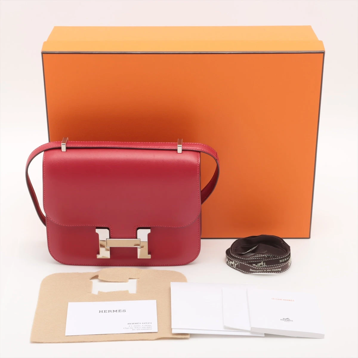 大容量 HERMES エルメス コンスタンスコンパクト ルージュヴィフ HERMES エルメス 財布 コンスタンス コンパクト ルージュヴィフ