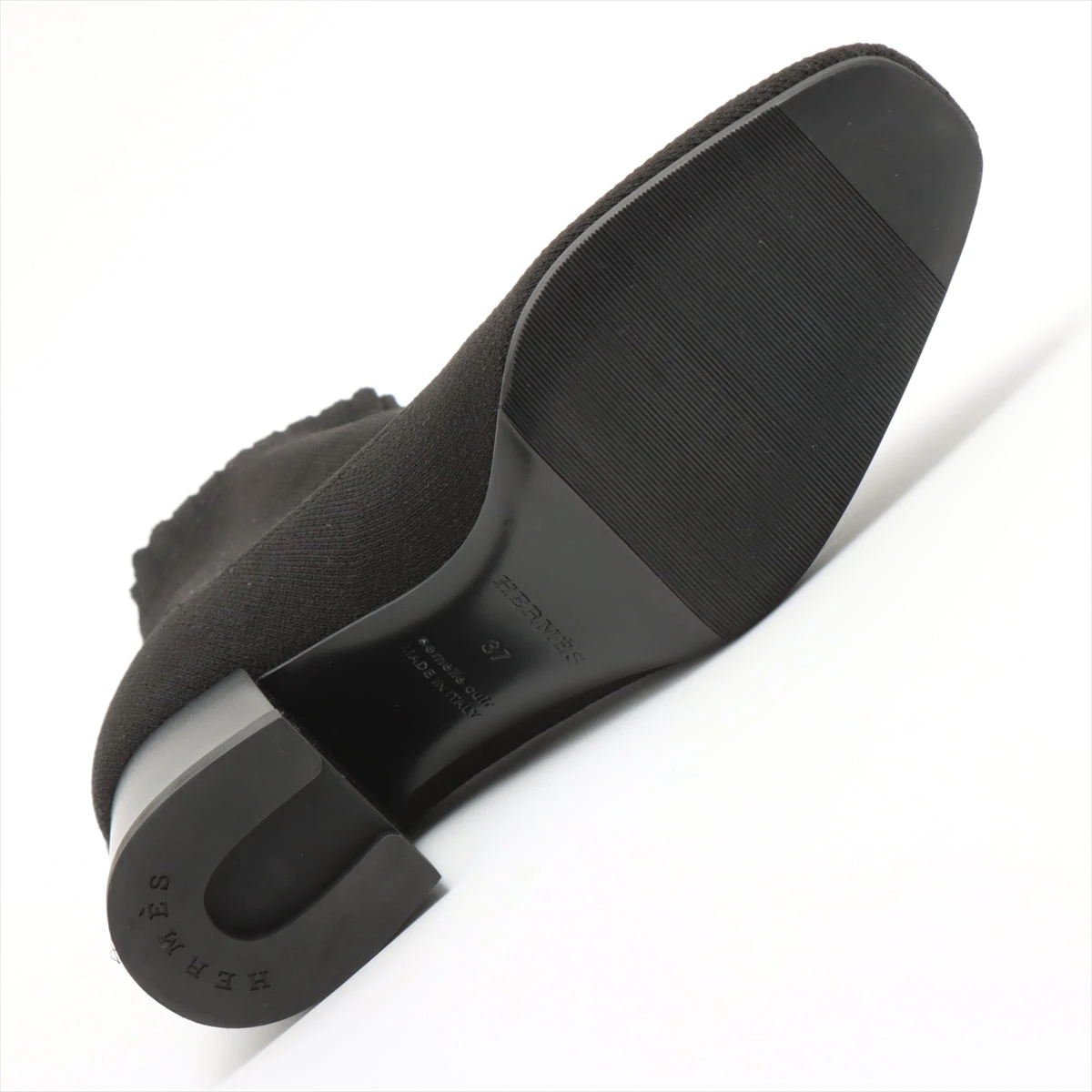 エルメス ニット ブーツ 37 レディース ブラック ヴォルヴェール