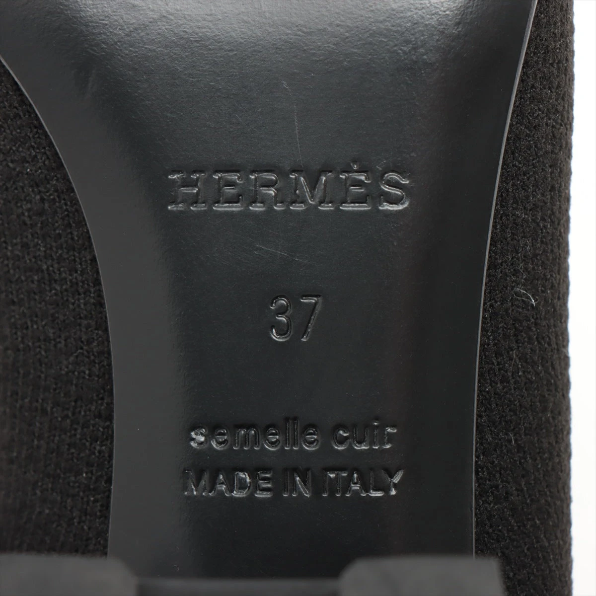 エルメス ニット ブーツ 37 レディース ブラック ヴォルヴェール