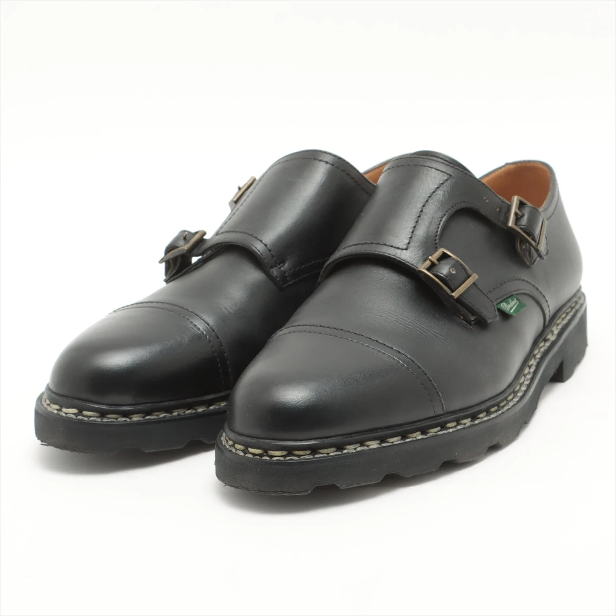 paraboot william 9 ブラック 純正シューツリー付 ダブルモンク パラブーツ レザー レザーシューズ 9 1/2 メンズ ブラック