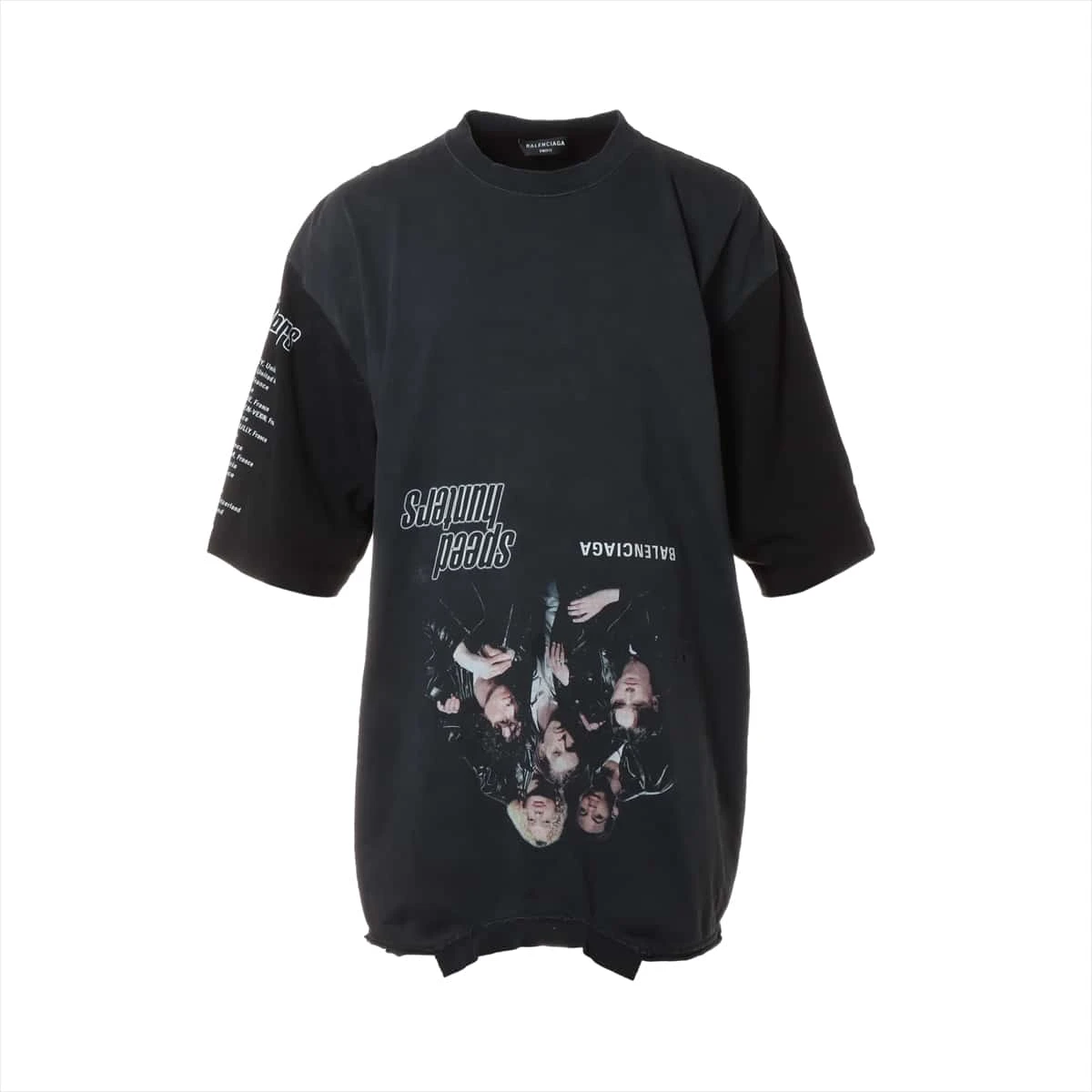 バレンシアガ 22SS コットン Tシャツ 5 メンズ ブラック×グレー 698811 
