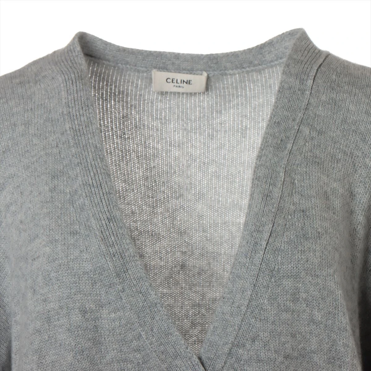 セリーヌ エディ期 カシミヤ カーディガン L レディース グレー