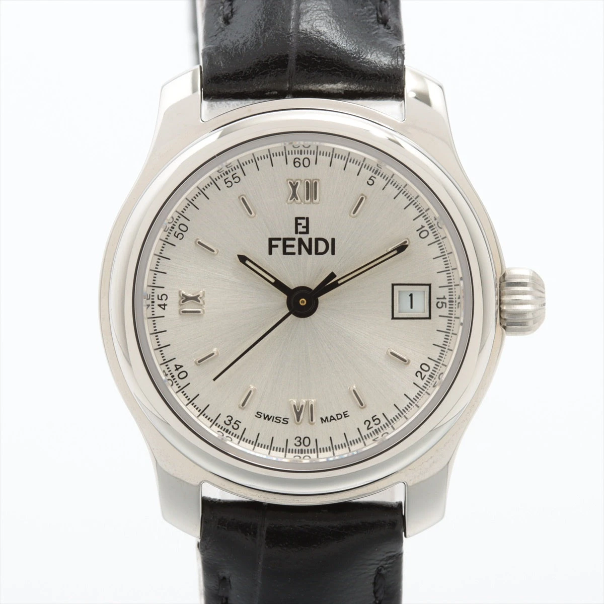 フェンディ 210L SS×革 QZ シルバー文字盤 A1877532｜中古