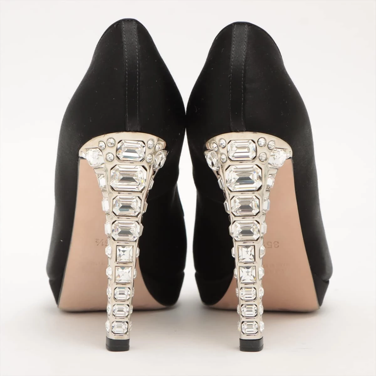 ミュウミュウ オープントゥ　パンプス ミュウミュウ サテン オープントゥパンプス 35 1/2 レディース