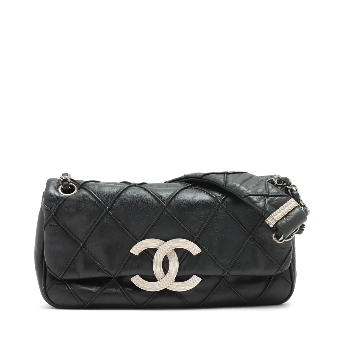 シャネル マトラッセ ラムスキン シングルフラップ ダブルチェーン