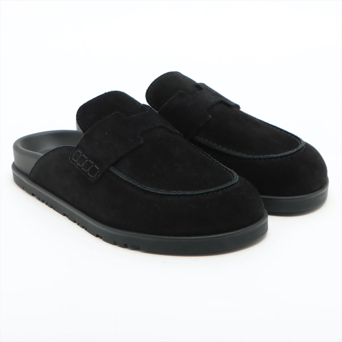 エルメス ミュール スエード 37 エルメス スエード ミュール 37 レディース ブラック ゴー ヴォー