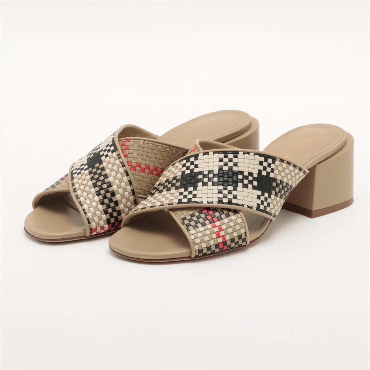 BURBERRY バーバリー　レザー サンダル 36 バーバリー レザー サンダル 36 1/2 レディース ベージュ