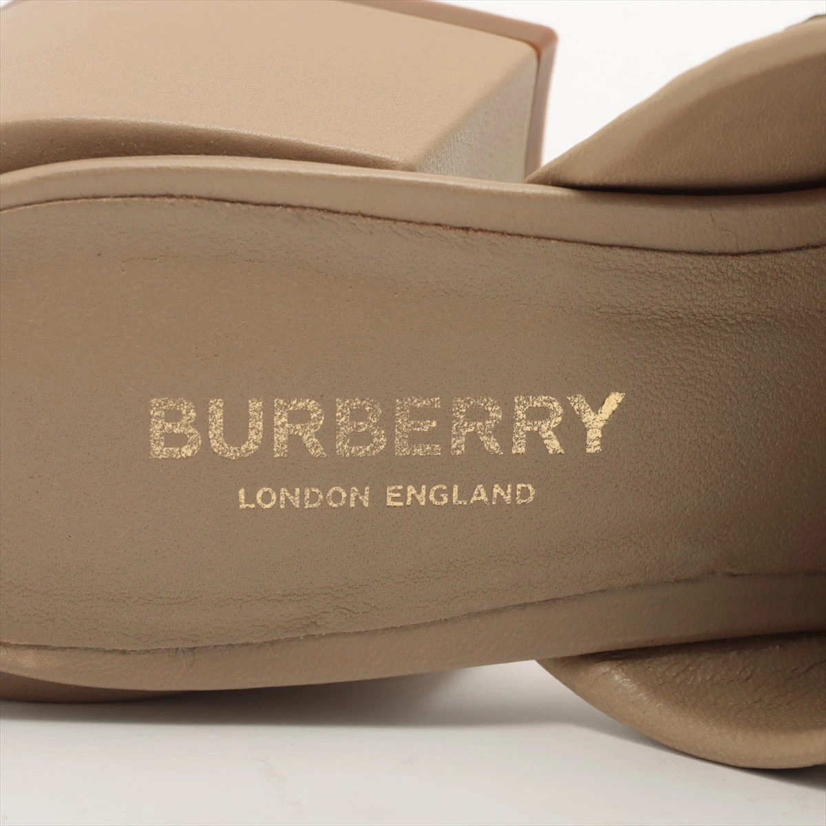 BURBERRY バーバリー　レザー サンダル 36 バーバリー レザー サンダル 36 1/2 レディース ベージュ
