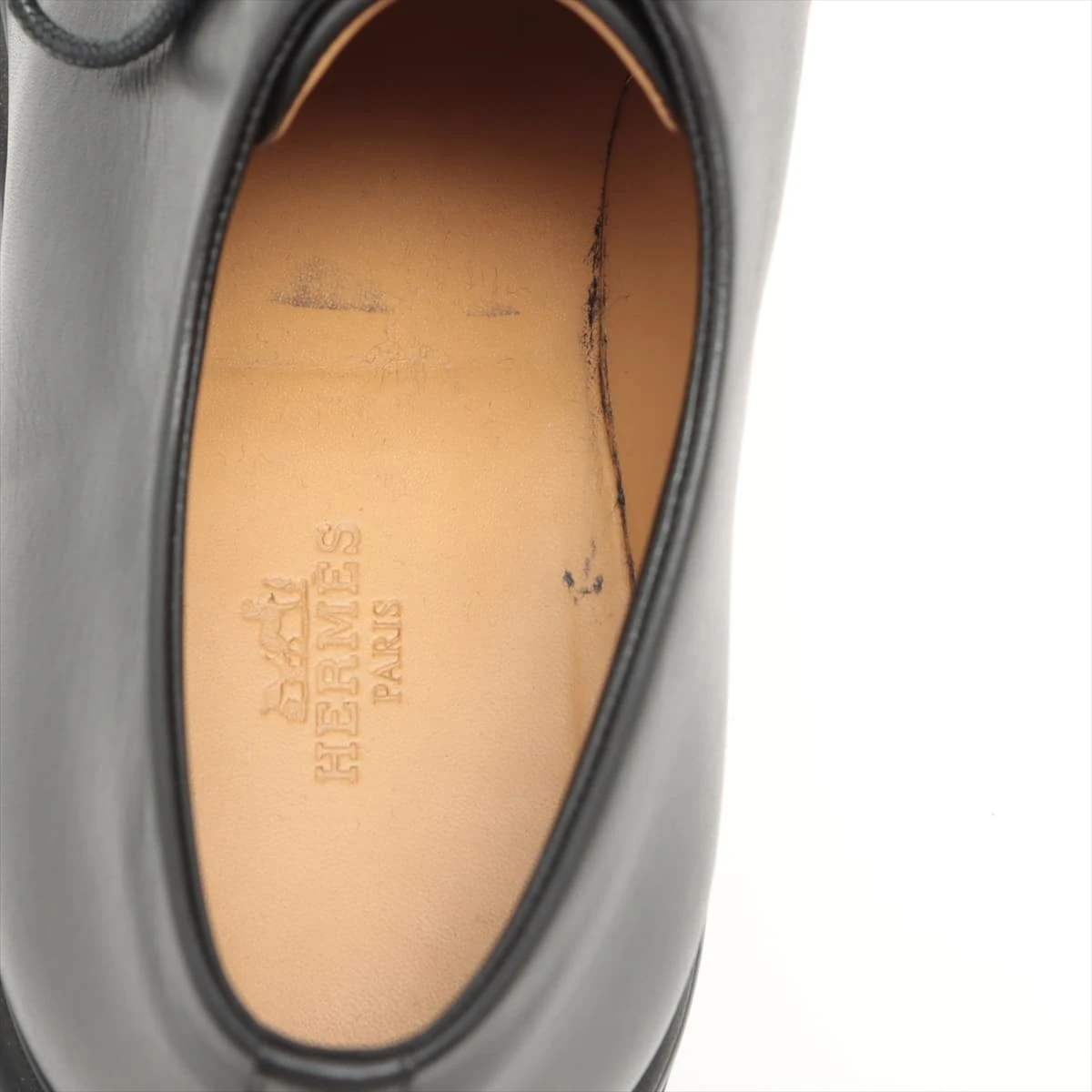 エルメス レザー レザーシューズ 40 1/2 メンズ ブラック 191425ZH