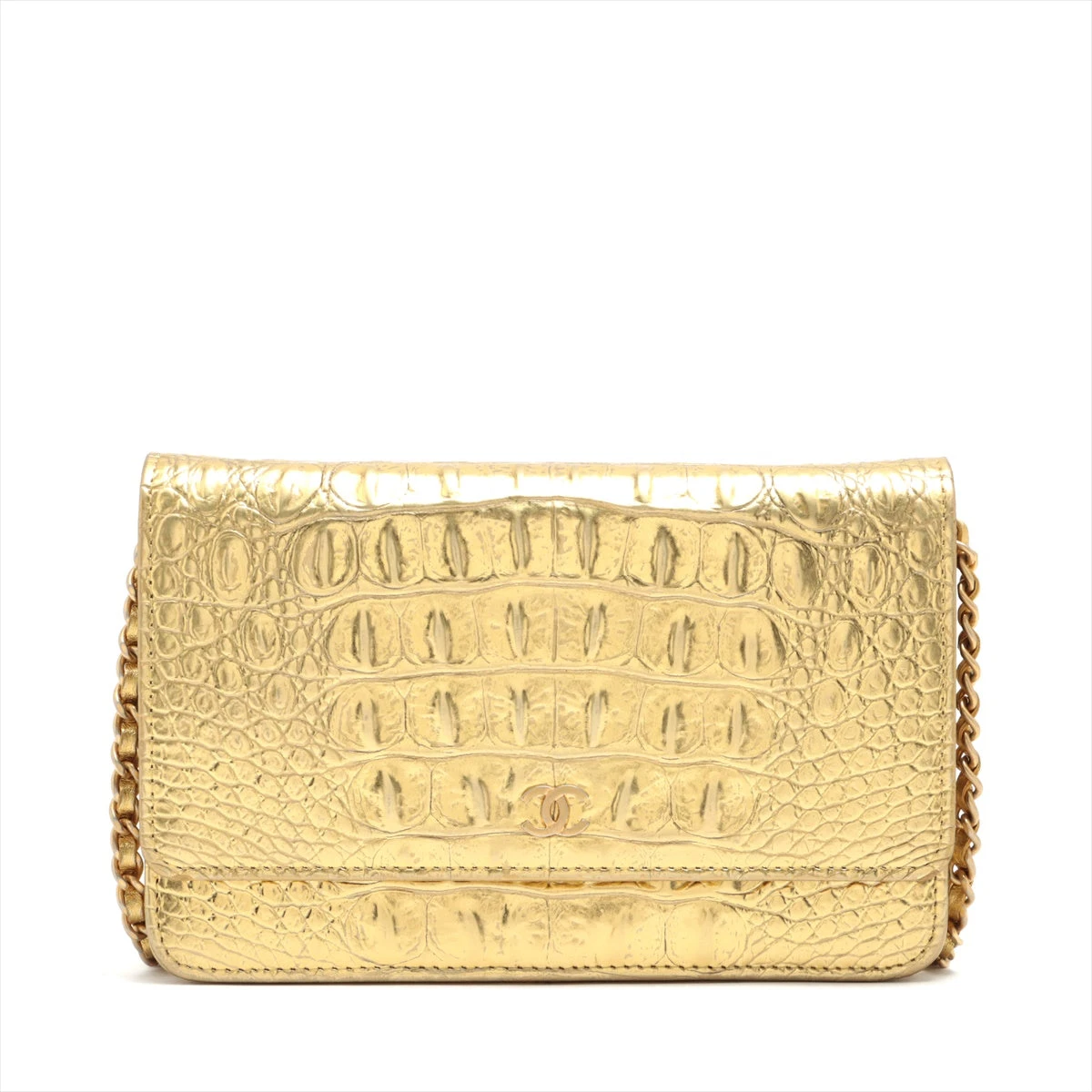 CHANEL ゴールドチェーンウォレット CHANEL （未使用 展示品）シャネル チェーンウォレット 二つ折り