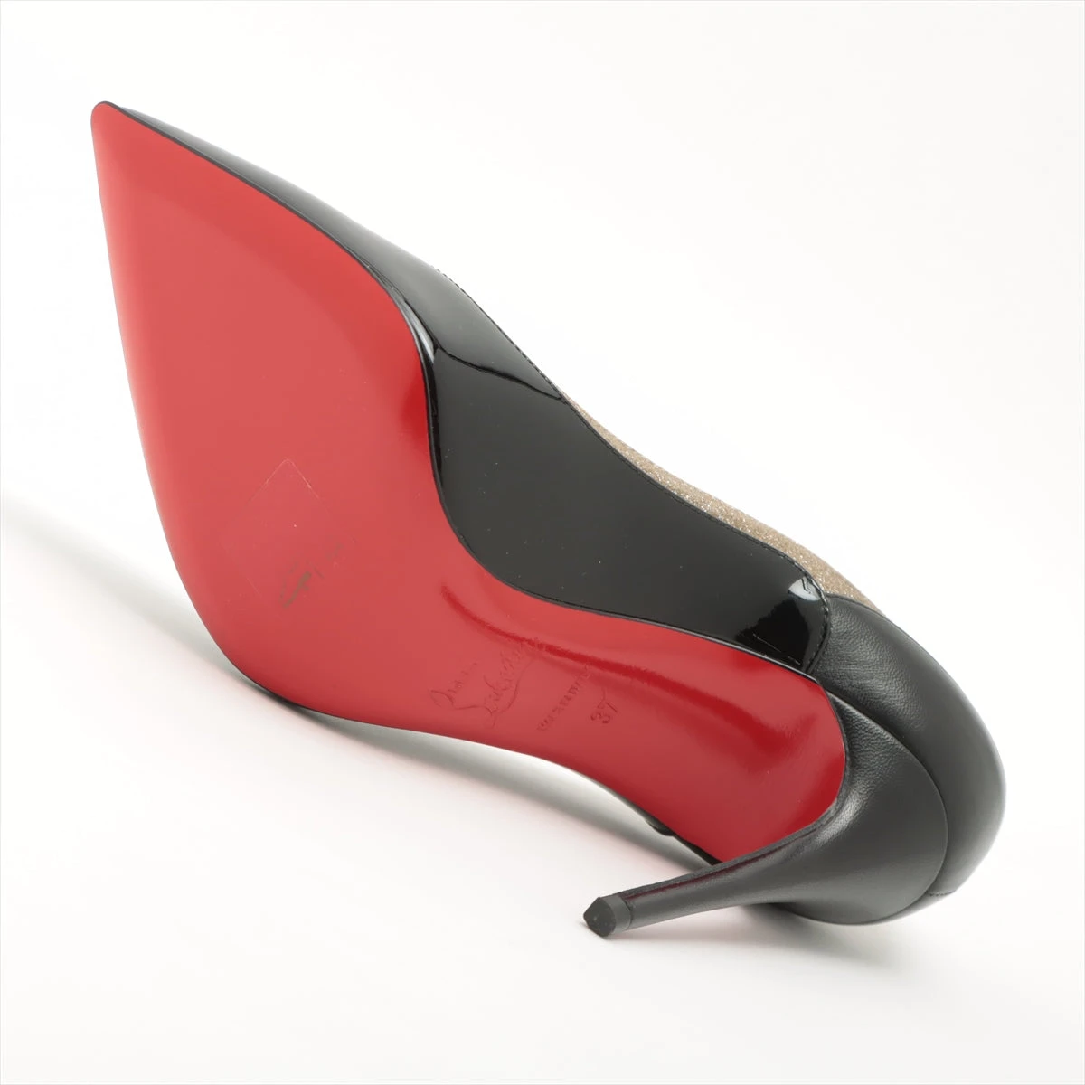 クリスチャンルブタン パテントレザー×グリッター パンプス 37