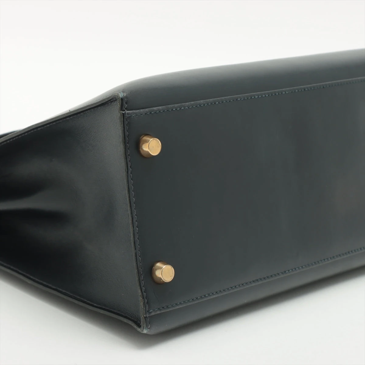 エルメス ケリー32 ボックスカーフ ネイビー ゴールド金具 ○Z:1996年