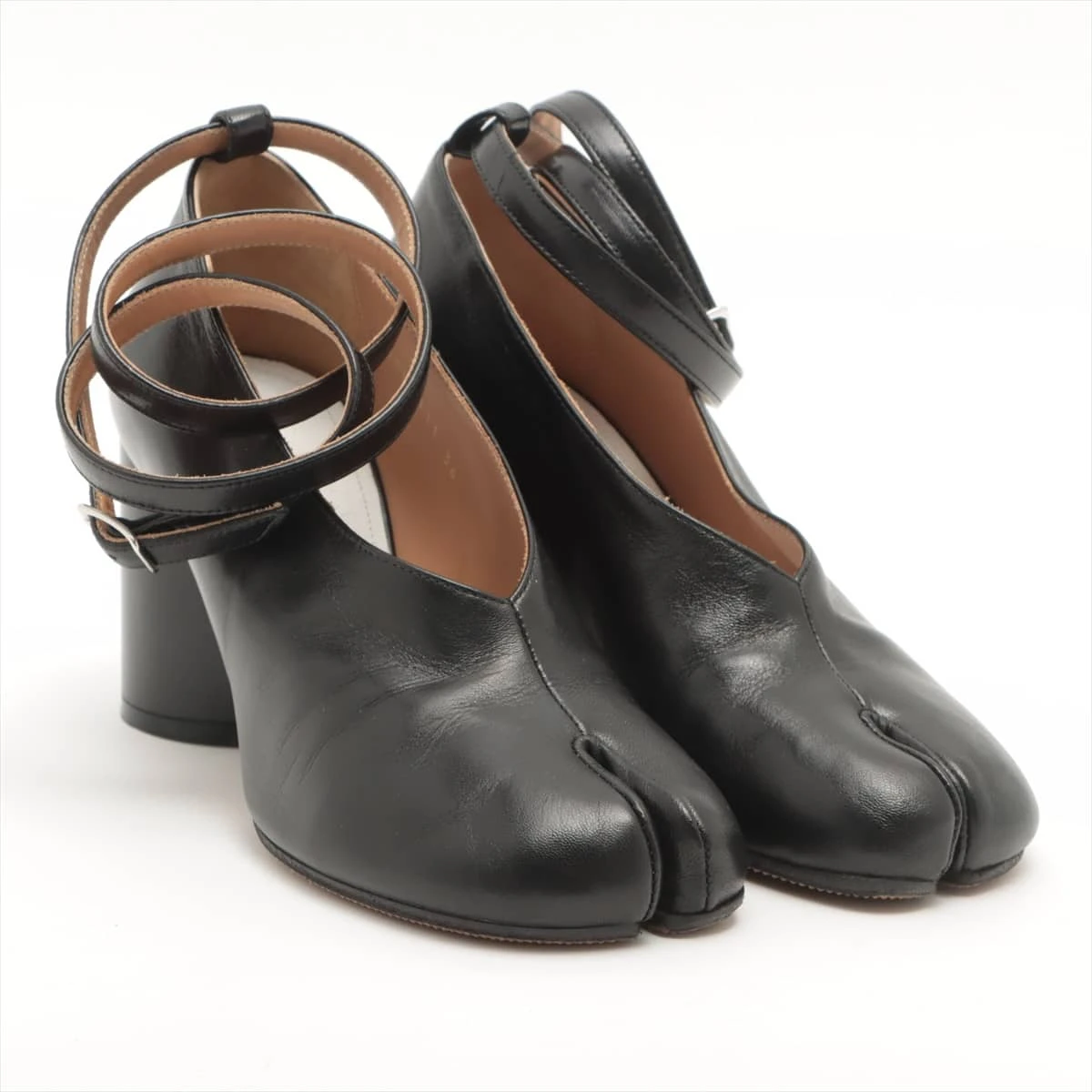 低下11万マルタンマルジェラ　ブラウン レザー クロスストラップ ミュール メゾン マルジェラ MAISON MARGIELA S34WL0021 P3753 パンプス
