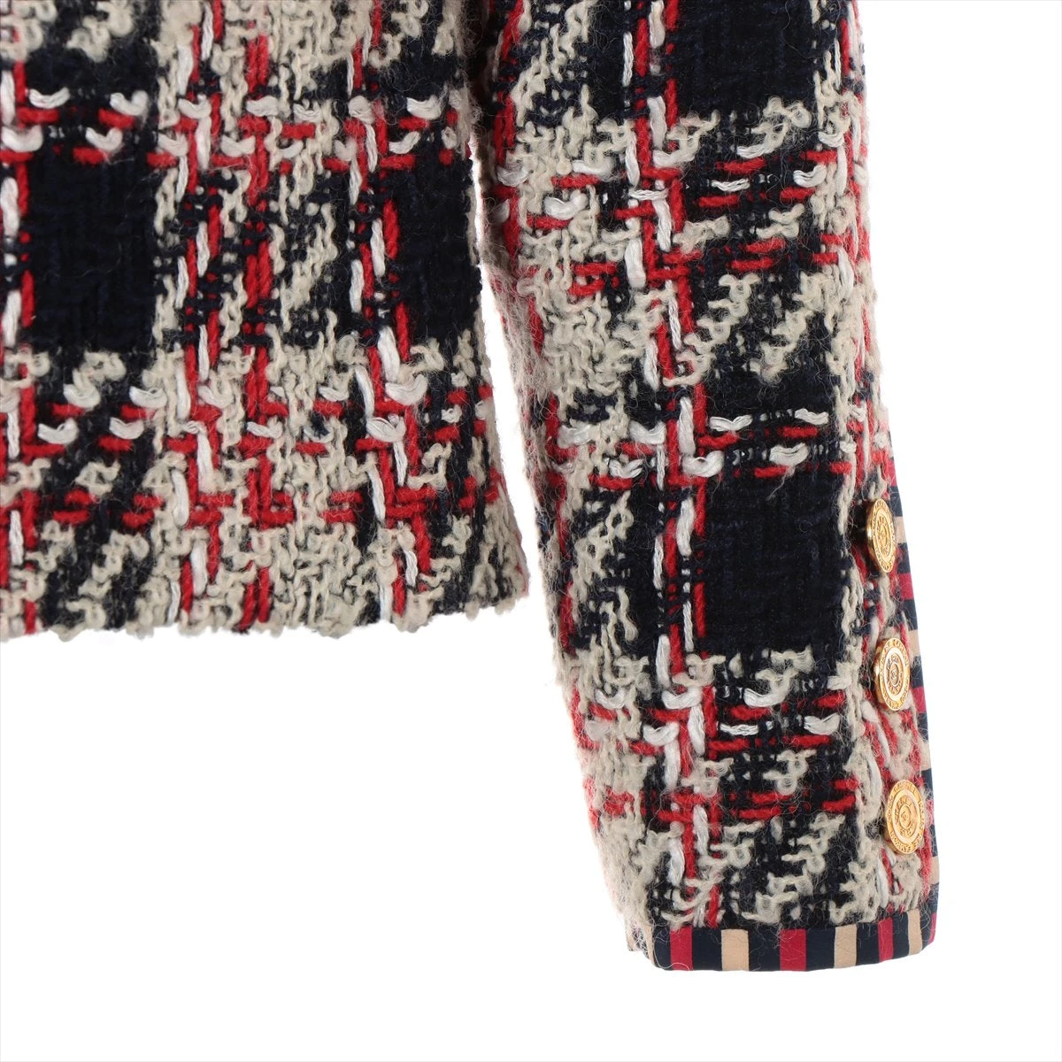 シャネル ココボタン ツイード ノーカラージャケット 34