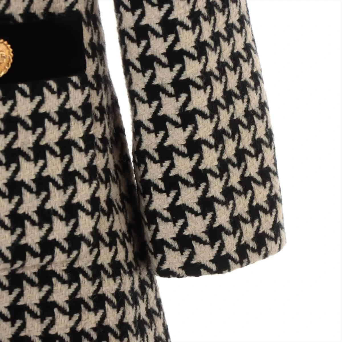 jsq品 GUCCI グッチ コート 千鳥格子柄 チェック 金ボタン チェック ウールクレープ フロントボタン コート (GUCCI/コート