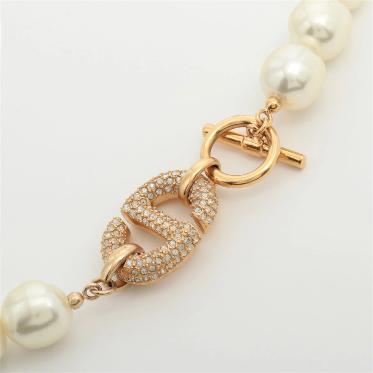 Dior CD NAVY チョーカー パール ディオール ネックレス ゴールド ディオール CD Navy CDネイビー パールネックレス GP×ライン