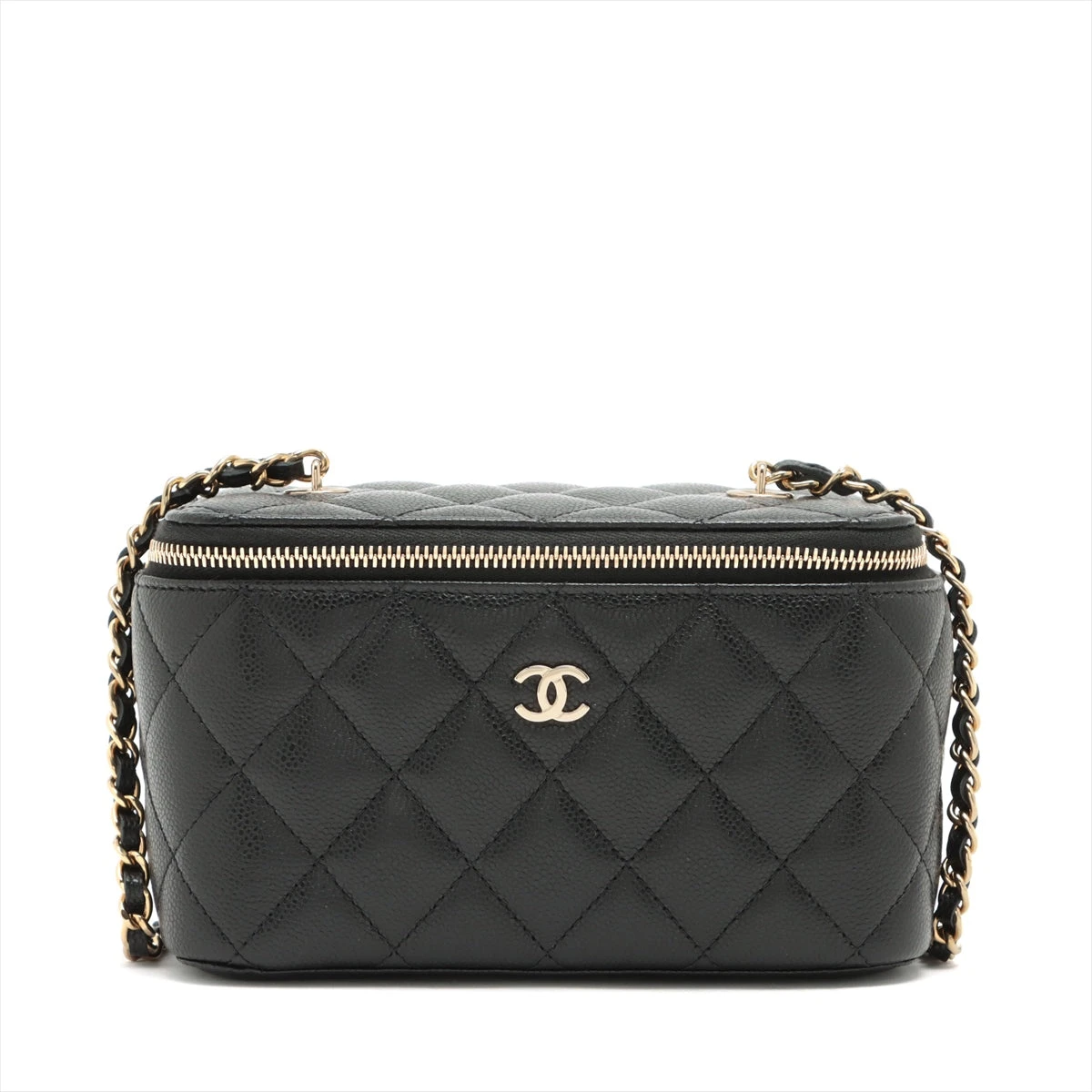 超レア！CHANEL バニティバックキャビアスキン　チェーンクラッチ　マトラッセ シャネル マトラッセ キャビアスキン チェーンショルダーバッグ