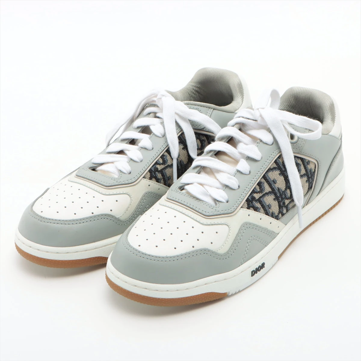 ディオール レザー スニーカー 41 メンズ グレー×ホワイト B27  