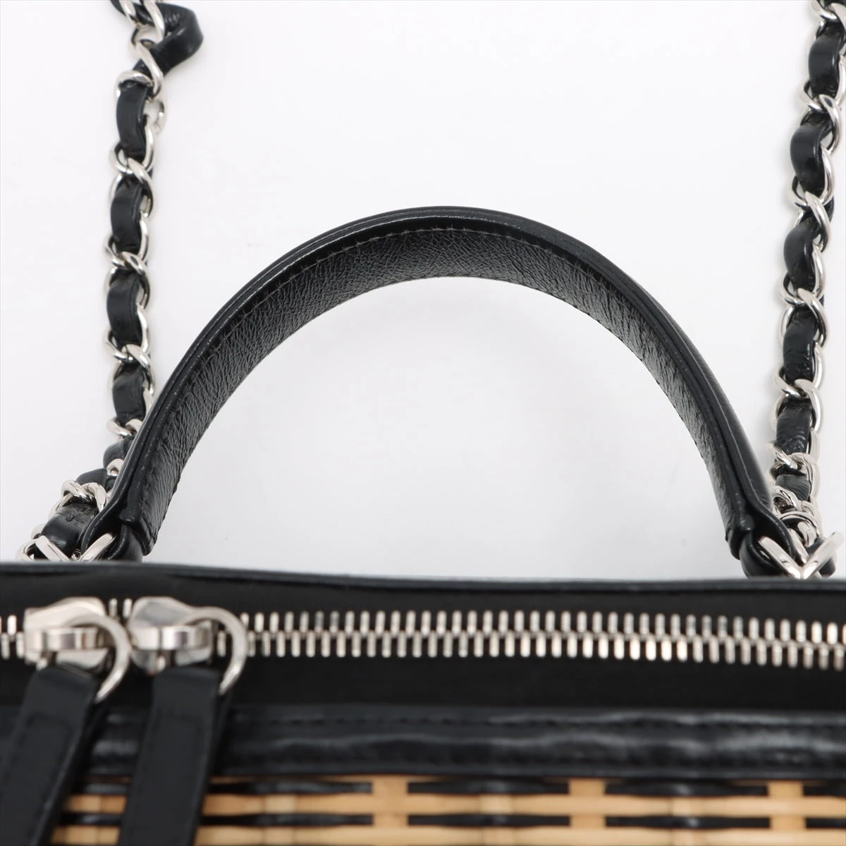 シャネル ココマーク ストロー×レザー 2WAYショルダーバッグ