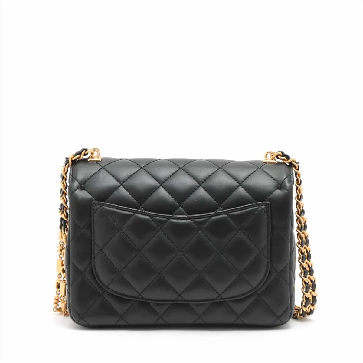 【美品】超レア　シャネル　ラム・マトラッセ・がま口・チェーンショルダー・ＳＶ金具 シャネル ミニミニマトラッセ ラムスキン チェーンショルダー