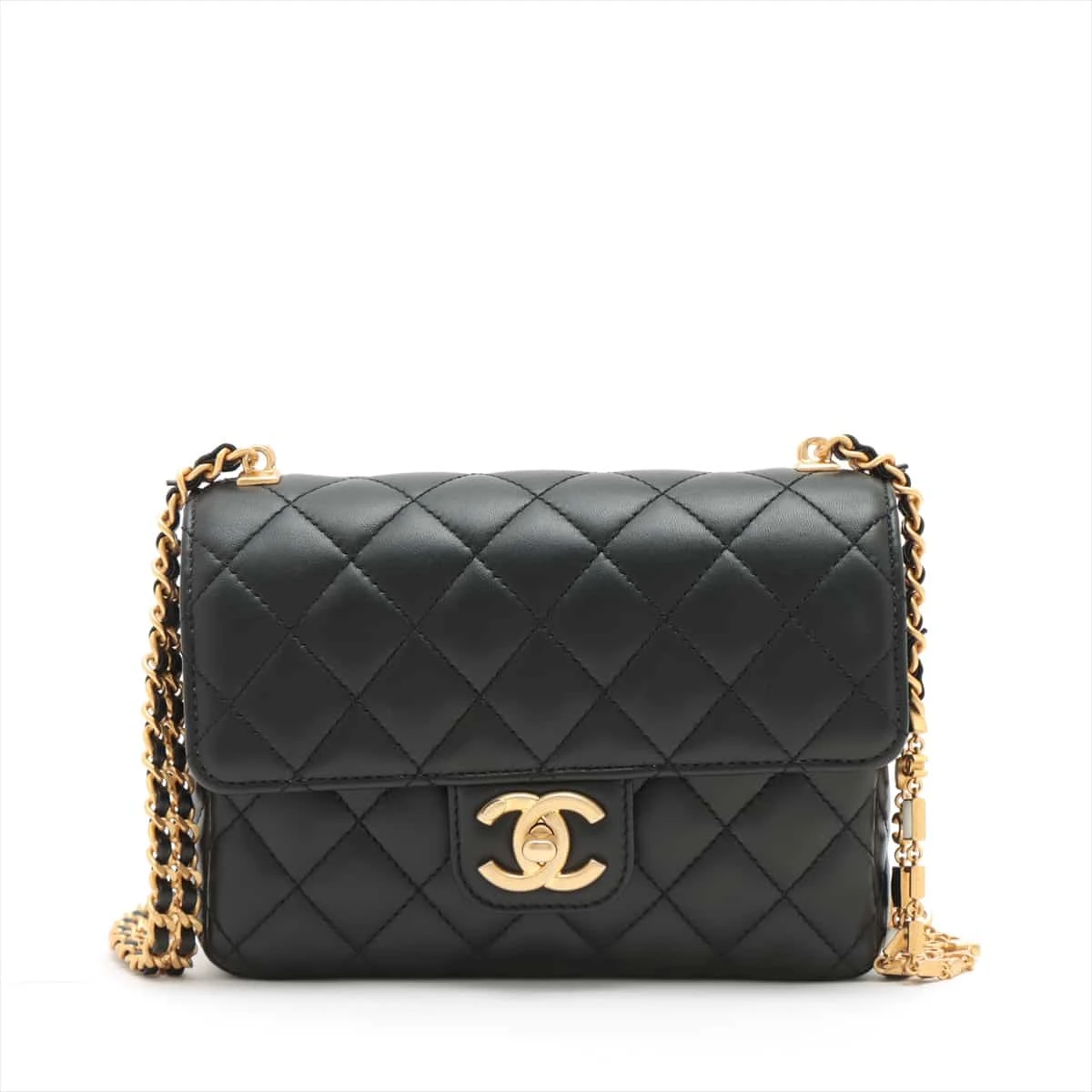 シャネル ミニ マトラッセ ラムスキン チェーン ショルダーバッグ黒ヴィンテージ ヴィンテージ・中古】シャネル CHANEL ラムスキンミニマトラッセ
