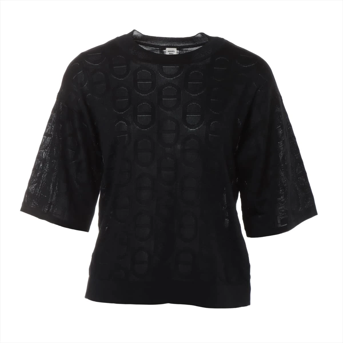 エルメス 21SS シルク カットソー 34 レディース ブラック