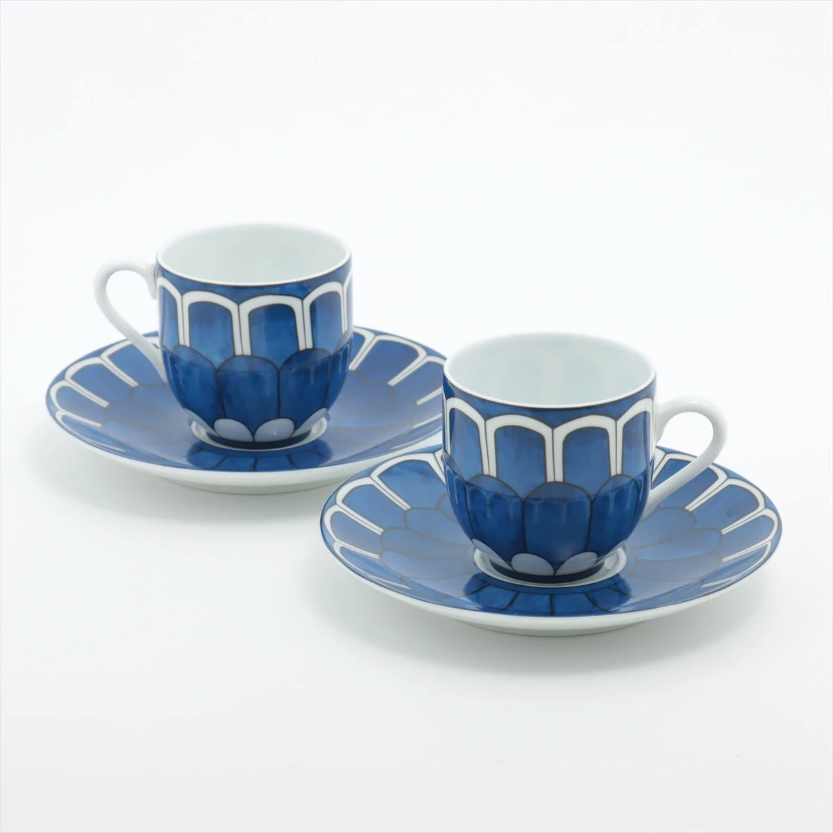 エルメス　ブルーダイユール　陶器 廃盤 2客セット】エルメス ブルーダイユール ティーカップ