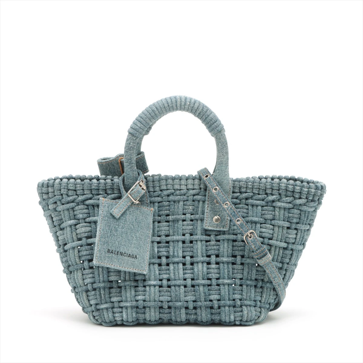 ★美品★BALENCIAGA ビストロ デニム バスケットBAG xs BALENCIAGA＊BISTRO XS BASKET デニムバスケットバッグ＊送料込