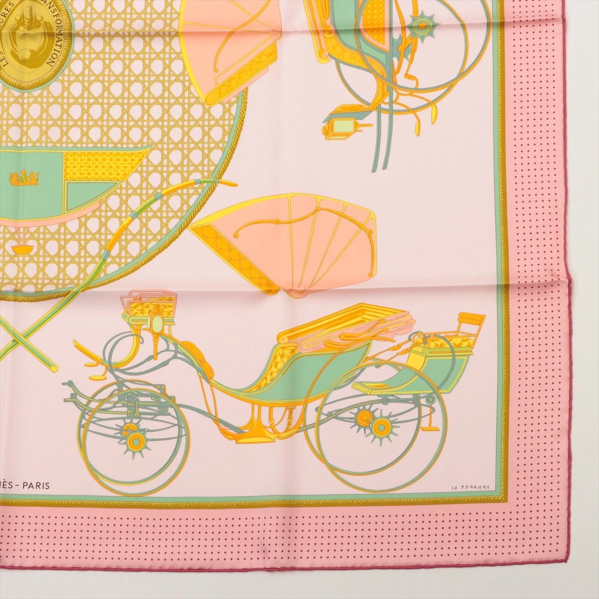 もりもり　HERMES エルメス スカーフ カレ90 折りたたみ式幌の馬車 折畳み式幌の馬車Les Voitures a Transformation【エルメスカレ
