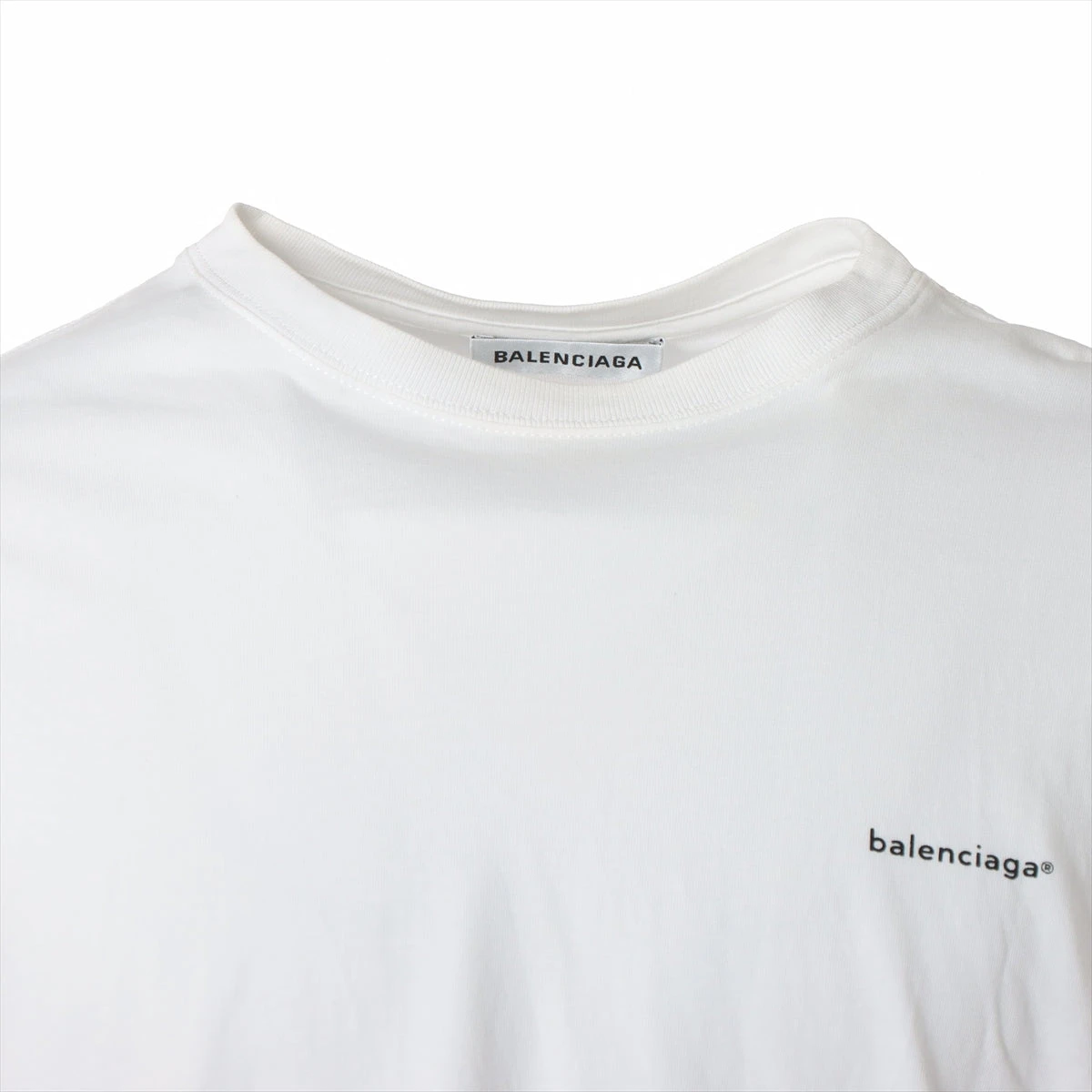 バレンシアガ 18年 コットン Tシャツ M メンズ ホワイト ロゴ