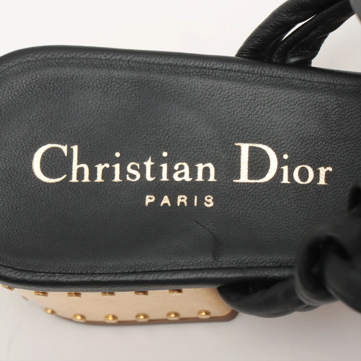 クリスチャンディオール レザー サンダル 37 レディース ブラック