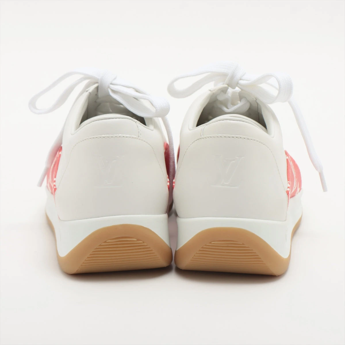 ヴィトン×シュプリーム 17年 レザー スニーカー 6 メンズ レッド