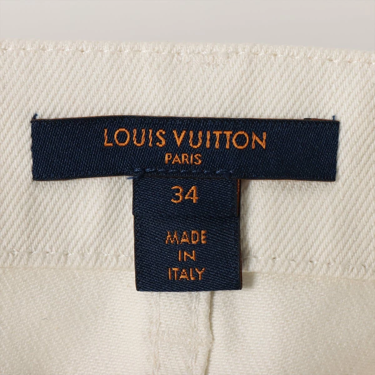 ヴィトン コットン×ポリウレタン スカート 34 レディース ホワイト LV  