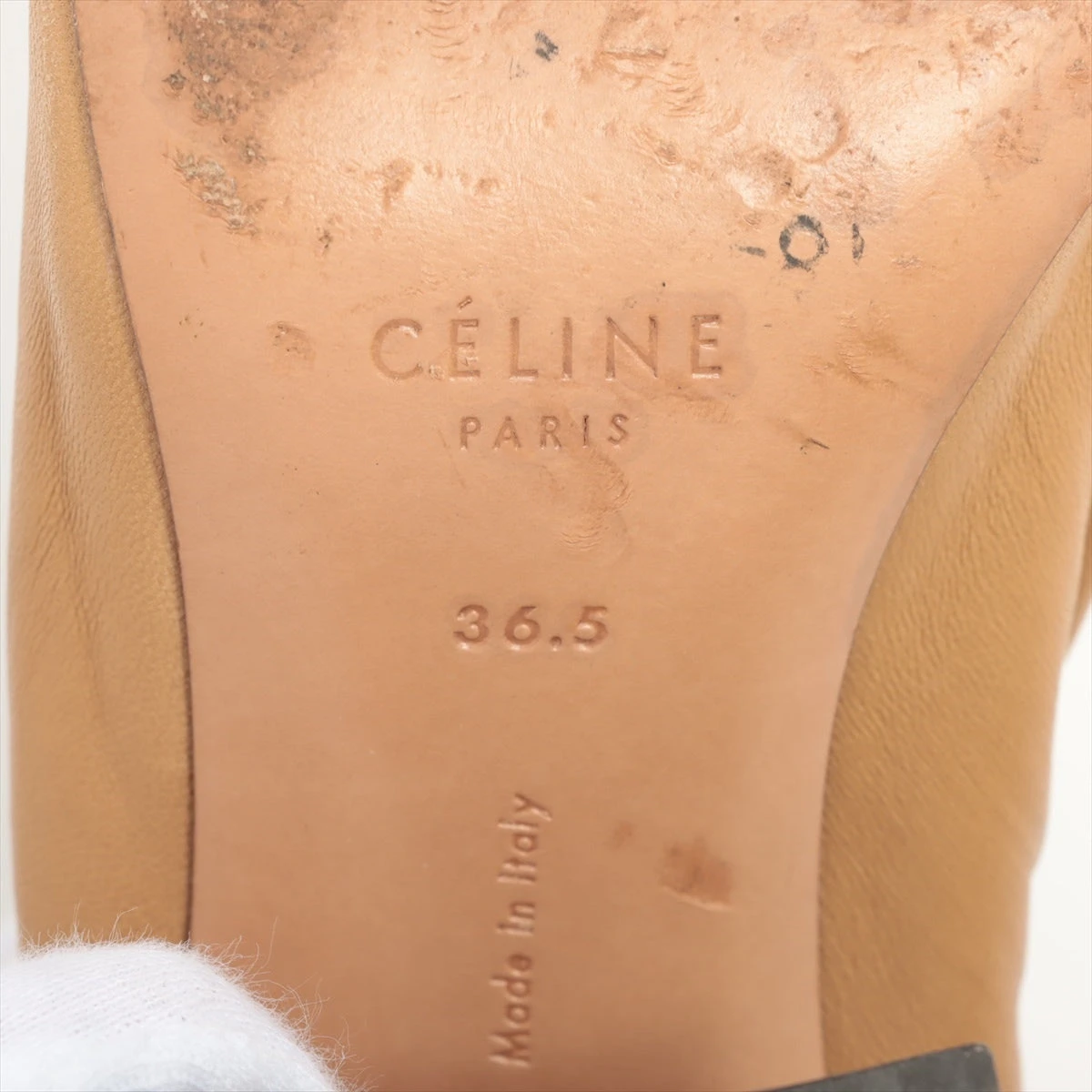 希少■CELINE セリーヌ SHARP スエード ゴートレザー パンプス セリーヌ レザー パンプス 36.5 レディース ベージュ WZ243630