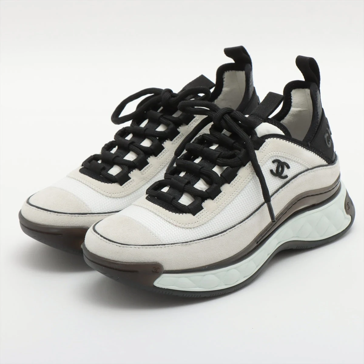 洗練された美シルエット【CHANEL】スニーカー シャネル ココマーク 22SS レザー×メッシュ スニーカー 36