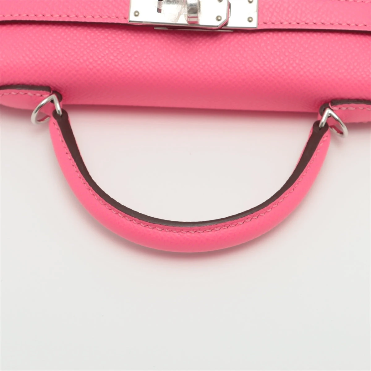 エルメス ミニケリー2 20 ヴォーエプソン ローズアザレ シルバー金具 U